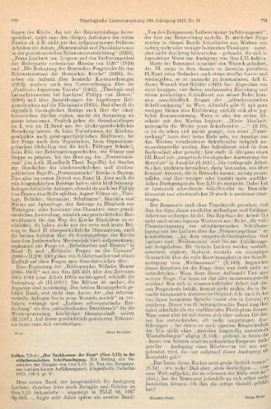 775-776 [Rezension] Gallus, Tibor, Von den Zeitgenossen Luthers bis zur Aufklärungszeit