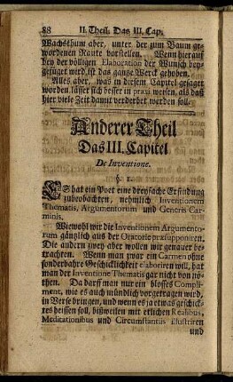 Das III. Capitel. De Inventione.