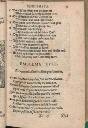 Emblema XVIII. Eloquentia fortitudine præstantior.