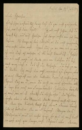Brief von Ferdinand Philipp Grimm an Charlotte Amalie Grimm