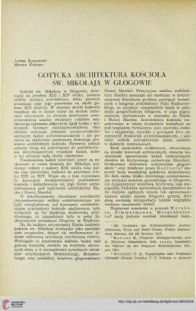2: Gotycka architektura kościoła św. Mikołaja w Głogowie