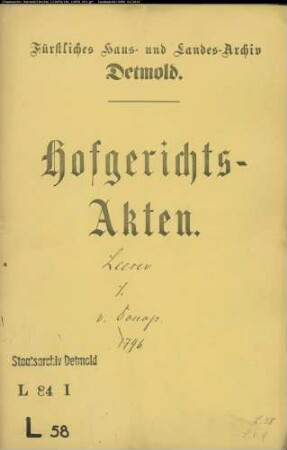 Leeser, Joseph, Hofagent gegen Vormunde der Kinder des Herr von Donop zu Sylbach - Streitige Zinsen