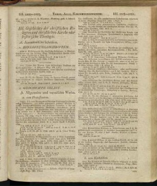 III. Geschichte der christlichen Religion und christlichen Kirche oder histor. Theologie