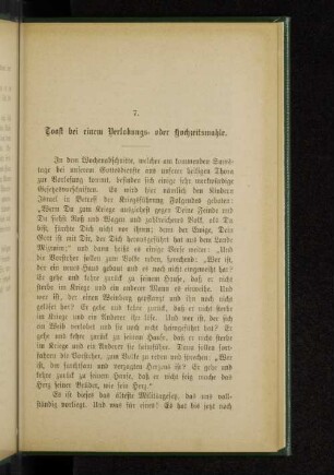 7. Toast bei einem Verlobungs- oder Hochzeitsmahle.