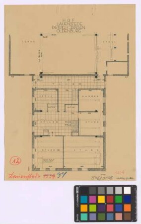 Lauenstede (Wangerland): Hof Dietrich Jansen. Wohnteil (Grundriss)