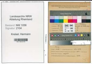 Entnazifizierung Hermann Kreisel , geb. 17.12.1899 (Kaufmann)