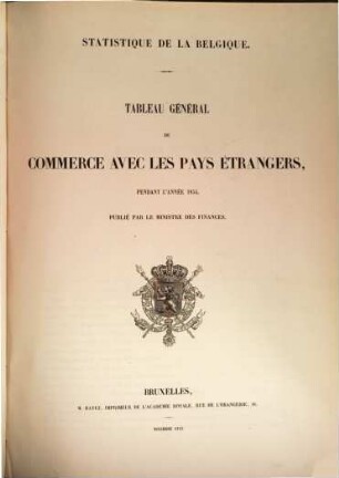 Tableau général du commerce avec les pays étrangers : pendant l'année .... 1854 (1855)