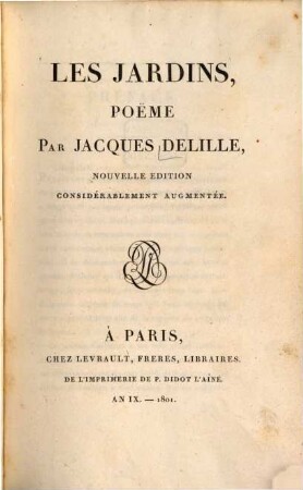 Les Jardins : Poëme