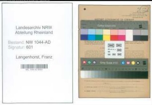 Entnazifizierung Franz Langenhorst , geb. 03.06.1908 (Verwaltungssekretaer)