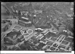 Dresden, Zwinger und Theaterplatz, Luftbild