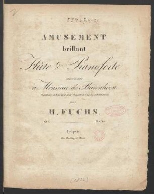 Amusement brillant : Flûte & PIanoforte Op. 3