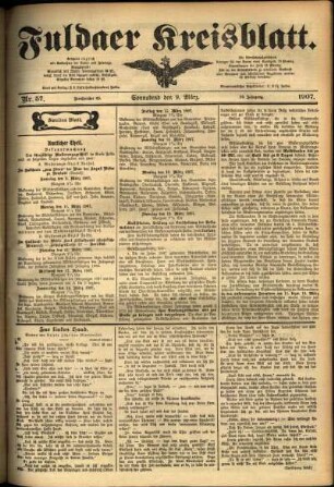 Zweite Ausgabe vom Samstag, den 09. März 1907.