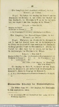Summarische Uebersicht der Geschwindigkeiten
