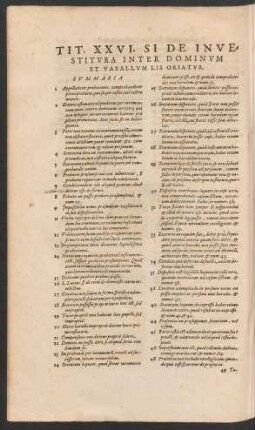 Tit. XXVI. Si De Investitura Inter Dominum Et Vasallum Lis Oriatur.
