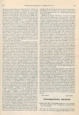 898-899 [Rezension] Die Entstehung der Kirche