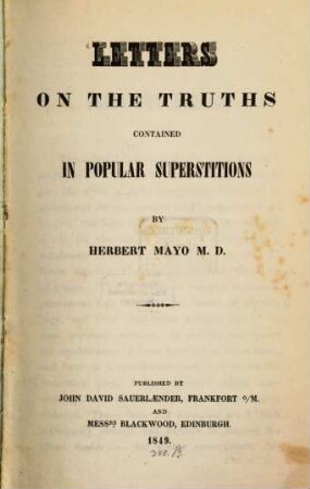 Letters on the truths contained in popular superstitions
