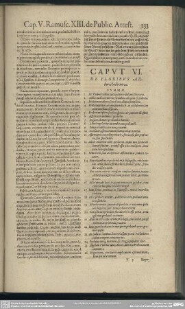 Caput VI. De Floribus Arboris Judiciariae