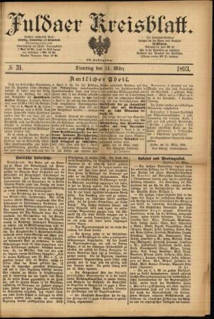 Ausgabe vom Dienstag, den 14. März 1893.