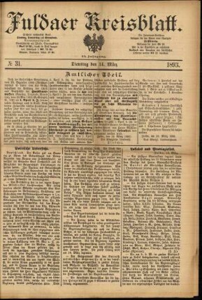 Ausgabe vom Dienstag, den 14. März 1893.