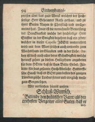 Schluß-Wunsch