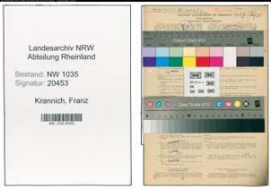 Entnazifizierung Franz Krannich , geb. 31.10.1895 (Dieselmeister)