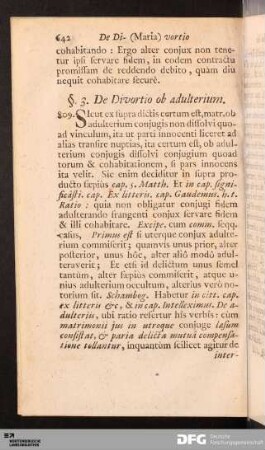 §. 3. De Divortio ob adulterium.