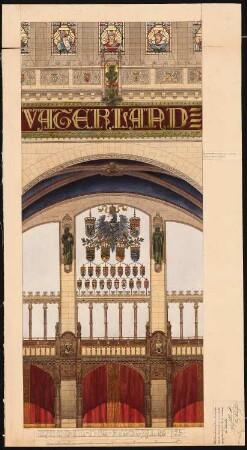 Stadthaus Schinkelwettbewerb 1898: Wanddetail des Festsaales. Ansicht 1:25