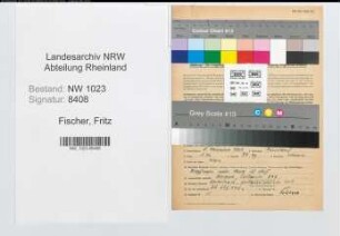 Entnazifizierung Fritz Fischer , geb. 05.11.1907 (Hilfsarbeiter)