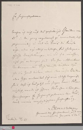 Ms 85-23 - Brief von Gustav von Alvensleben an Georg Bleibtreu