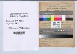 Entnazifizierung Wilhelmine Willemsen , geb. 21.07.1884 (Postsekretaerin)