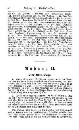 Anhang II. Droschken-Taxe