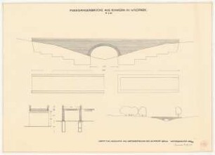 Fußgängerbrücke aus Klinkern im Wildpark: Grundrisse, Ansichten 1:50, Details