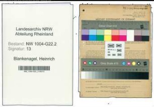 Entnazifizierung Heinrich Blankenagel , geb. 02.05.1882 (Ingenieur)