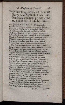 Santolius Burgundius ad Comitia [...].