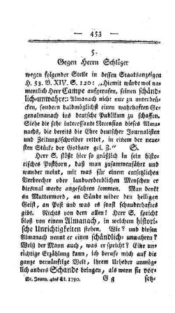 Gegen Herrn Schlözer