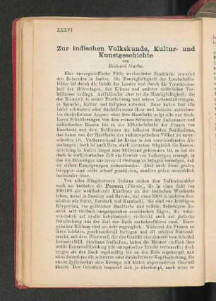 Zur indischen Volkskunde, Kultur- und Kunstgeschichte
