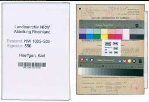 Entnazifizierung Karl Hoeffgen , geb. 04.11.1903 (Kaufmann)