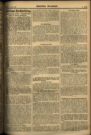 Zweite Ausgabe vom Freitag, den 12. April 1935.