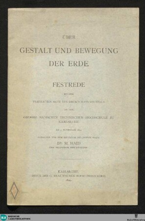 Über Gestalt und Bewegung der Erde