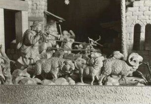 Schirgiswalde, Schluckenauer Krippenkreis, Weihnachtskrippe : Schirgiswalde (Schluckenauer Krippenkreis), Detail eines Hirten mit Schafen