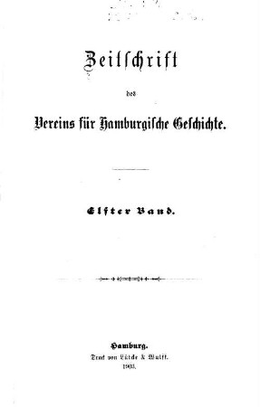 11.1903: Zeitschrift des Vereins für Hamburgische Geschichte