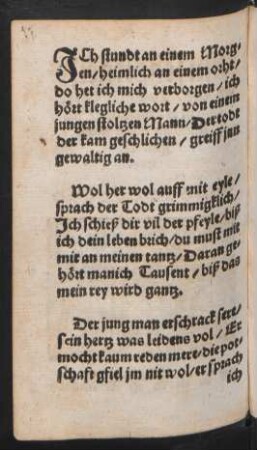 JCh stundt an einem Morg=||en/ heimlich an einem orht/ ||