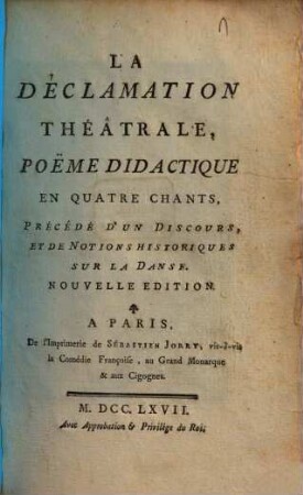 La déclamation théâtrale