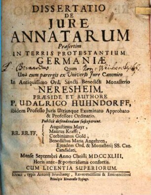 Dissertatio De Jure Annatarum, Praesertim In Terris Protestantium Germaniae