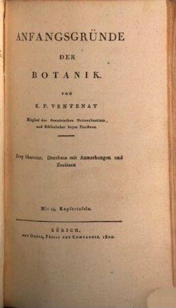 Anfangsgründe der Botanik