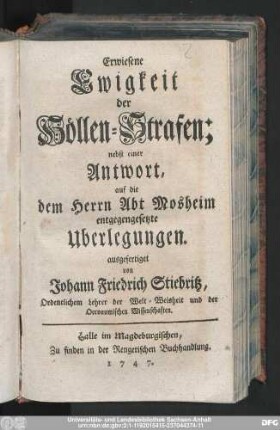 Erwiesene Ewigkeit der Höllen-Strafen
