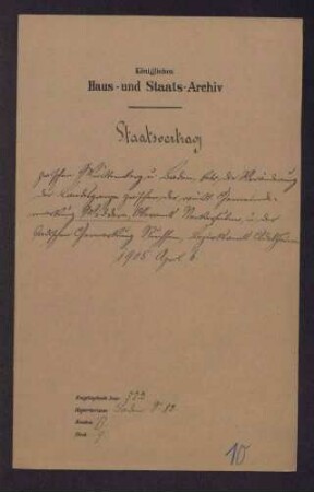 Vertrag zwischen Württemberg und Baden über die Veränderung der Landesgrenze zwischen Widdern und Ruchsen, 1905