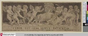 [Frise à l'enfant terrassé par un bouc; Frieze with a Putto Knocked Down by a Goat; Fries mit Putti und einem Ziegenbock]