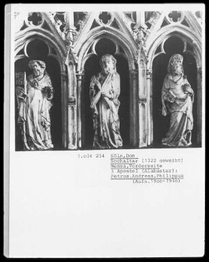 Hochaltarmensa, Vorderseite: Petrus, Andreas und Philippus