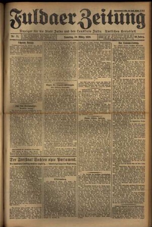 Erste Ausgabe vom Sonntag, den 24. März 1929.